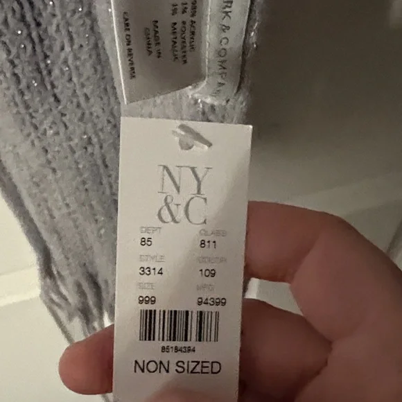 New York & Company Womens Grey Knit Scarf - Picture 4 of 4